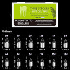 GV273 THR3E STROKES Soft GelNail Tips, Full Cover Clear Soft NailTips for Artificial False Nails Extension Nail Salons DIY NailArt with Box, 550PCS (MEDIUM STILLETO P5)