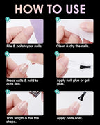 GV273 THR3E STROKES Soft GelNail Tips, Full Cover Clear Soft NailTips for Artificial False Nails Extension Nail Salons DIY NailArt with Box, 550PCS (MEDIUM STILLETO P5)