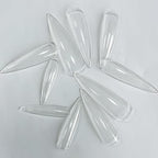 GV278 THR3E STROKES Soft Gel NailTips, Full Cover Clear Soft Nail Tips for Artificial FalseNails Extension Nail Salons DIY NailArt with Box, 440PCS (LONG STILETTO N11)