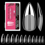 GV279 THR3E STROKES Soft Gel NailTips, Full Cover Clear Soft Nail Tips for Artificial False Nails Extension Nail Salons DIY NailArt with Box, 550PCS (SHORT STILETTO N13)