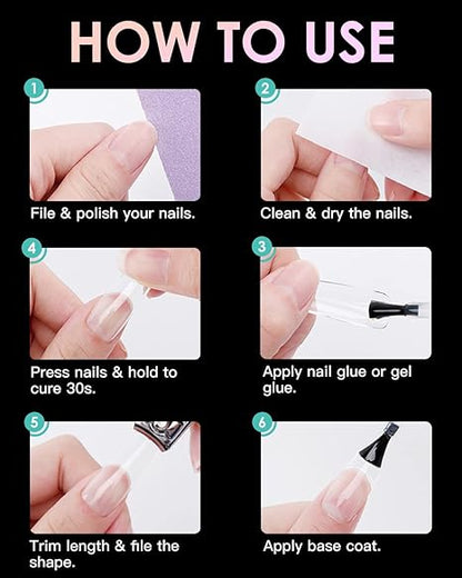 GV279 THR3E STROKES Soft Gel NailTips, Full Cover Clear Soft Nail Tips for Artificial False Nails Extension Nail Salons DIY NailArt with Box, 550PCS (SHORT STILETTO N13)