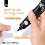 GV283 THR3E STROKES Upgrade 3 in 1 NailGlueGel for False NailTips, 20g Super Strong Nail GelGlue for NailExtension SoftGel NailTips and 3D NailArt RhinestoneGlue Soak Off UV NailGel Long Lasting