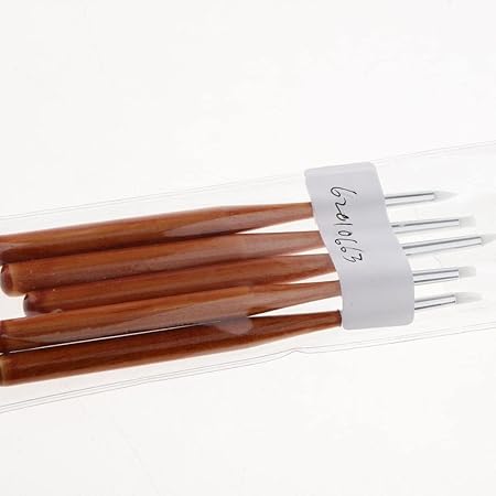 GV303 THR3E STROKES 5pcs Nail Sculpture Pen - Dual Tipped Silicone Nail Tools, Acrylic Pen & Brushes for Resin, Design Tools for Foil Carving & Drawing Effects ( Color may Vary )