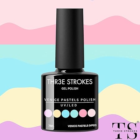 GV307 THR3E STROKES Gel Nail Polish Set, 6 Colors 2024 Spring Gel Polish Kit Bright Pastel Macaron Candy Nail Polish Gel Pink Mint Green Blue Purple Gel Nail Soak Off Nail Art Manicure Gift DIY Salon ( Venus Pastel )