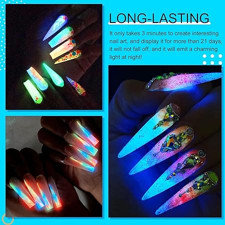 GV312 THR3E STROKES Gel Nail Polish Set - 6 Colors Gel Polish Glitter Gel Polish Sparkle Nail Polish Gel Manicure DIY Salon Nail Art Gifts (NEONGD 76, 7.5ML)