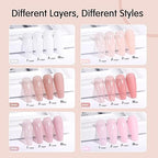 GV317 THR3E STROKES Gel Nail Polish Set - 6 Colors Gel Polish Glitter Gel Polish Sparkle Nail Polish Gel Manicure DIY Salon Nail Art Gifts (NUDE 234, 7.5ML)