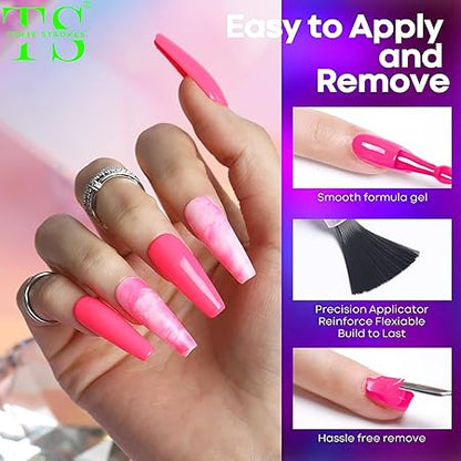 GV319 THR3E STROKES Gel Nail Polish Set - 6 Colors Gel Polish Glitter Gel Polish Sparkle Nail Polish Gel Manicure DIY Salon Nail Art Gifts (RAVE NEON (RN5347), 7.5ML)