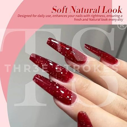 GV325 THR3E STROKES Gel Nail Polish Set - 6 Colors Gel Polish Glitter Gel Polish Sparkle Nail Polish Gel Manicure DIY Salon Nail Art Gifts (RED ALLURE, 7.5ML)