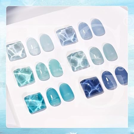 GV327 THR3E STROKES Gel Nail Polish Set - 6 Colors Glass Gel Nail Polish Gel Manicure DIY Salon Nail Art Gifts (SEA, 7.5ML)