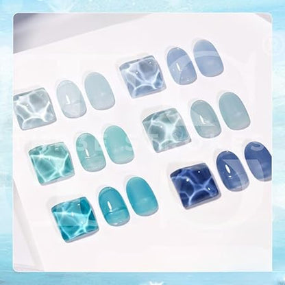 GV327 THR3E STROKES Gel Nail Polish Set - 6 Colors Glass Gel Nail Polish Gel Manicure DIY Salon Nail Art Gifts (SEA, 7.5ML)