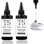 GV330 THR3E STROKES 2 Pcs 100ml No Wipe Gel Top Coat and Base Coat Set - Glossy Finish, Long Lasting, LED Nail Lamp Compatible, Nail Art Design Manicure Gifts for Women