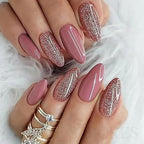 GV344 THR3E STROKES Press-On Nails,FakeNails Manicure set Salon look Nails Includes 24Nails, 1sheet gluetabs,1 Alcohol wipe,1 Manicure Stick, 1 Mini file. PN-37
