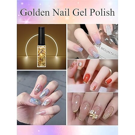 GV345 THR3E STROKES Metallic Gel Nail Polish - 3D Gold Art Painting Liner for Home Salon Design (Need UV Light) (Set of 2)