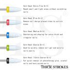 GV350 THR3E STROKES Ceramic Nail Drill Bits Set, 3/32'' (2.35mm) Professional Acrylic Nail File Drill Bit for Manicure Pedicure Cuticle Gel Nail Polishing 4Pcs (YELLOW)
