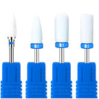 GV350 THR3E STROKES Ceramic Nail Drill Bits Set, 3/32'' (2.35mm) Professional Acrylic Nail File Drill Bit for Manicure Pedicure Cuticle Gel Nail Polishing 4Pcs (YELLOW)