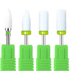GV350 THR3E STROKES Ceramic Nail Drill Bits Set, 3/32'' (2.35mm) Professional Acrylic Nail File Drill Bit for Manicure Pedicure Cuticle Gel Nail Polishing 4Pcs (YELLOW)