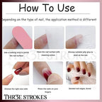 GV357 THR3E STROKES Press-On Nails,Fake Nails Manicure set Salon look Nails Includes 24Nails, 1sheet gluetabs,1 Alcohol wipe,1 Manicure Stick, 1 Mini file. (PN-5)