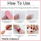 GV359 THR3E STROKES Press-On Nails,Fake Nails Manicure set Salon look Nails Includes 24Nails, 1sheet gluetabs,1 Alcohol wipe,1 Manicure Stick, 1 Mini file. (PN-8)