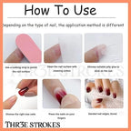 GV368 THR3E STROKES Press-On Nails,Fake Nails Manicure set Salon look Nails Includes 24Nails, 1sheet gluetabs,1 Alcohol wipe,1 Manicure Stick, 1 Mini file. (PN-19)