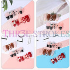 GV384 THR3E STROKES RED 10 Sheets Double Sided Tape for Nails Display Double Sided Tape Double Sided Tape for Press on Nails Adhesive Clear Mounting Tape for Nail Packaging Nail Design Salon Supplies Colors Designs Showcase