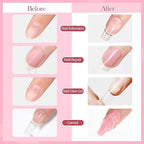 GV395 THR3E STROKES Solid Builder Nail Extension UV Hard Gel for Acrylic Nails & Sculptures - 15ML (NUDE PINK) - UV/LED Lamp Required