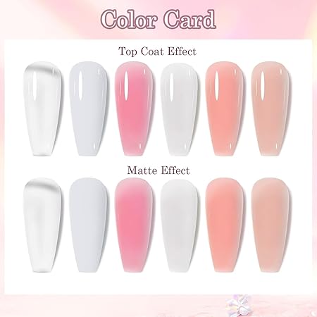 GV401 THR3E STROKES Poly Nail Gel Extension Kit for Builder Gel Nail Art Kit Nail Extension Set (Set of 12) (PINK NUDE)
