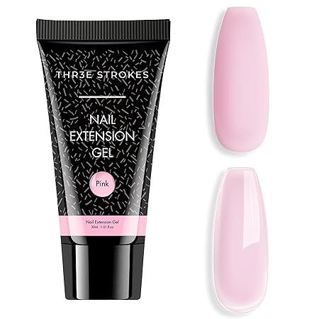 GV433 THR3E STROKES 30 ML Poly l tubes Polygel For Nails Extensions Finger nail art Manicure Acrylic gel Varnish hybrid UV Poly gel Professional Salon Nail DIY Gift for Women (PINK)