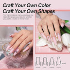 GV433 THR3E STROKES 30 ML Poly l tubes Polygel For Nails Extensions Finger nail art Manicure Acrylic gel Varnish hybrid UV Poly gel Professional Salon Nail DIY Gift for Women (PINK)