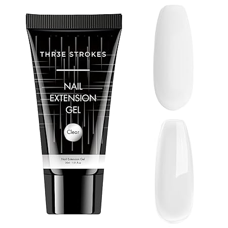 GV441 THR3E STROKES 30 Ml Poly Gel Tubes Polygel For Nails Extensions Finger Nail Art Manicure Acrylic Gel Finish Varnish Hybrid Uv Poly Gel Professional Salon Nail Diy Gift For Women (Clear)