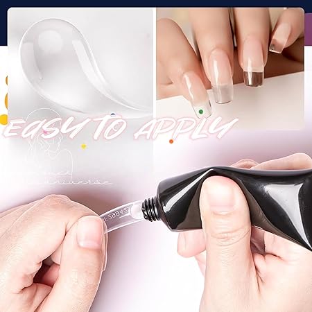 GV441 THR3E STROKES 30 Ml Poly Gel Tubes Polygel For Nails Extensions Finger Nail Art Manicure Acrylic Gel Finish Varnish Hybrid Uv Poly Gel Professional Salon Nail Diy Gift For Women (Clear)