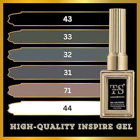 GV449 THR3E STROKES Hema Free Gel Nail Polish Set 6 Colors Gel Polish Manicure Nail Art DIY Home Gifts for Women Girls Rainbow Nails 15ML X 15ML (UV LAMP REQUIRED)(MACHINE SE SUKHENGI) (STONE AGE 43,33,32,31,71,44, 15ml)