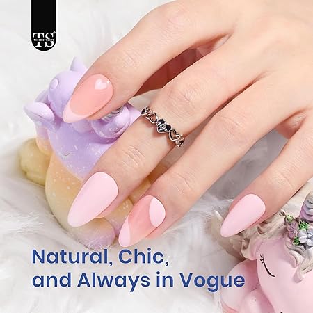GV476 THR3E STROKES Gel Nail Kit Easy Nail Extension Set With 100Pcs Shaped Tips 6 in 1 Nail Glue Base Gel and Innovative Led Lamp Easy Funny Diy Nail Tips Art Decoration at Home Gift for Women (P12 GEL X KIT)