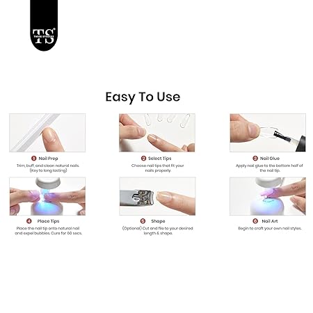 GV476 THR3E STROKES Gel Nail Kit Easy Nail Extension Set With 100Pcs Shaped Tips 6 in 1 Nail Glue Base Gel and Innovative Led Lamp Easy Funny Diy Nail Tips Art Decoration at Home Gift for Women (P12 GEL X KIT)