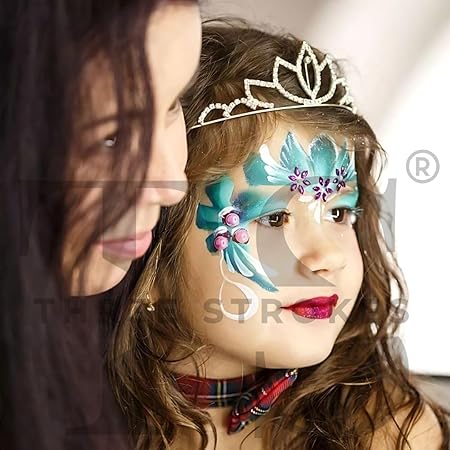 GV490 THR3E STROKES 36 Colours Oil Based Face Body Painting Kit Halloween Face Makeup, Black & White Body Costume Party Painting Makeup Palette Hypoallergenic Neon Pigmented Body Paints for Special Effects Costume Cosplay Makeup (36BP)
