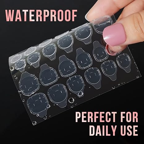 GV491 THR3E STROKES Imported Quality 2 Sheet (48pcs) Double-sided Nail Tab Sticker, False Nail Glue Jelly Gel Tape Adhesive Tabs Nail Glue Transparent Flexible Adhesive Fake Nails Tabs sticker