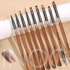 GV498 INOG 9Pcs Nail Art Brushes,Nail Art Tool Set, Nail Dotting Tools, Nail Art Design Brushes for Gel Polish, Nail Polish Brushes&Clean Up Brushes, 3D Nail Art Decorations Brush for DIY Manicure