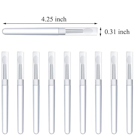 GV503 INOG Silicone Nail Art Brushes 6pcs Reusable Nail Brushes for Nail Art Silicone Nail Brush Chrome Glitter Mirror Powder Pigment Applicator Sticks Lipstick Eyeshadow Brush Makeup Brushes Nail Art Tools