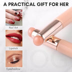 GV506 INOG Silicone Nail Brush, 2PCS Reusable Silicone Nail Chrome Applicator, Pink Nail Art Brushes Silicone Lip Brush For Pat Ombre Gel Nail, Chrome Nail, French Nail, Lipstick, Concealer, Eyeshadow