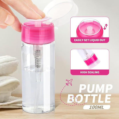 GV507 INOG Nail Polish Gel Remover Tools Kit with Nail Clips, 100ml Nail Polish Remover Bottle, 500 Nail Remover Cotton Pad, Nail Brush, Cuticle Pusher/Peeler, 100/180 Nail File,Buffer Block