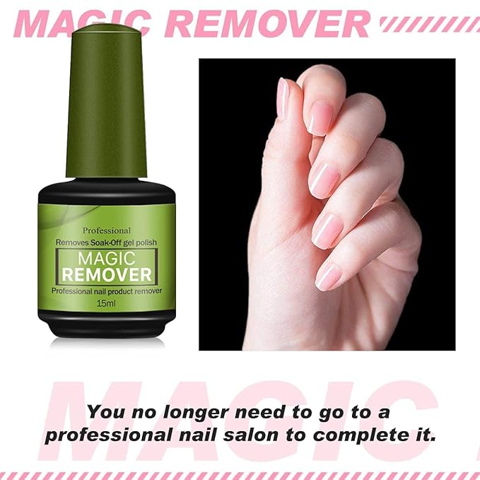 GV508 INOG Gel Nail Polish Remover Kit, No Need for Foil, Quick & Easy Polish Remover In 3-5 Minutes, No Need Soaking Or Wrapping Doesn't Hurt Nails-15ml (Set of 4)