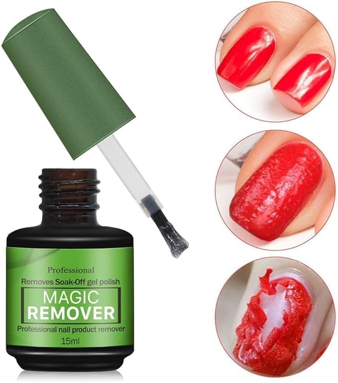 GV509 INOG Gel Nail Polish Remover, No Need for Foil, Quick & Easy Polish Remover In 3-5 Minutes, No Need Soaking Or Wrapping Doesn't Hurt Nails-15ml (Set of 3) (7in1 Filer+Peeler)