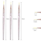 GV528 INOG 3 Pcs Rose Gold Nail Art Liner Brushes Set, UV Gel Acrylic Application Nail Pens Nail Art Designs Tools(7mm/9mm/11mm)