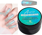 GV535 INOG Solid Builder Gel for Nails, Aurora Shimmer Hard Gel for Nail Extension, Non-Sticky Hand 3D Carving Sculpture Gel with Silicone Pen Decoration Mold for DIY Nail Art Home Salon (Aurora Blue)