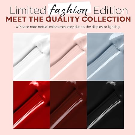 GV869 Gel Nail Polish Set - 6 Colors Black White Nail Polish Set Nude Colors Nail Polish For All Seasons Soak Off LED Lamp Cured Manicure Kit For Nail Art (02,65,71,21,24,01) (Vintage Glamour)