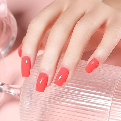 GV862 Gel Nail Polish Set - 6 Colors Nude Grey Peach Dark Red Colors Nail Polish For All Seasons Neutral Soak Off LED Lamp Cured Manicure Kit For Nail Art (23,19,47,21,54,57) (Candy, 6)