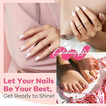 GV863 Gel Nail Polish Set - 6 Colors Nude Grey Peach Dark Red Colors Nail Polish For All Seasons Neutral Soak Off LED Lamp Cured Manicure Kit For Nail Art (13,12,91,20,11,77) (Graceful Charm, 6)