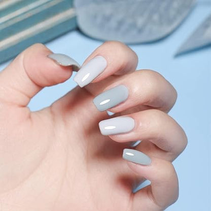 GV861 Gel Nail Polish Set - 6 Colors Nude Grey Peach Dark Red Colors Nail Polish For All Seasons Neutral Soak Off LED Lamp Cured Manicure Kit For Nail Art (61,60,65,76,130,89) (Nude Grey, 6)