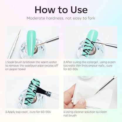 GV867 Gel Nail Polish Set - 6 ColorsSoft Pink White Light Purple Blue Green Nude Summer Nail Polish All Seasons Soak Off LED Lamp Cured Manicure Kit For Nail Art (11,45,02,51,123,77)(Soft Buzzy)