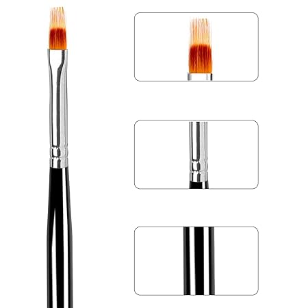 GV709 THR3E STROKES 2 Pc Nail Ombre Brush Pro Nail Art Tools, UV Gel Nail Art Painting Brush With Wood Handle