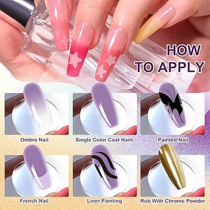 GV743 THR3E STROKES Solid Cream GelPolish Set, 9 Colors Pudding Gel Nail Polish Palette with Nail Brush, Nude Pink Orange Red Solid Gel Polish Nail Art Kit Soak Off Portable Gift for Girls/Friend DIY Home (A)